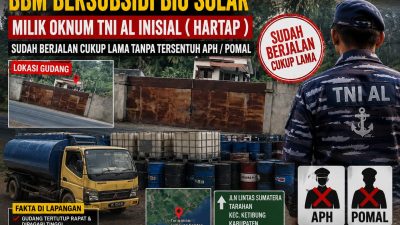 Diduga Kebal Hukum Gudang Penimbunan Minyak Bersubsidi Jenis Bio di Milik Oknum TNI AL Inisial HT Warga Minta Kapolda Lampung Tindak Tegas !!